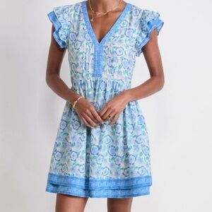 Vineyard Vines Blue and White Patterned Mini Dress